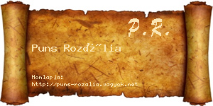 Puns Rozália névjegykártya